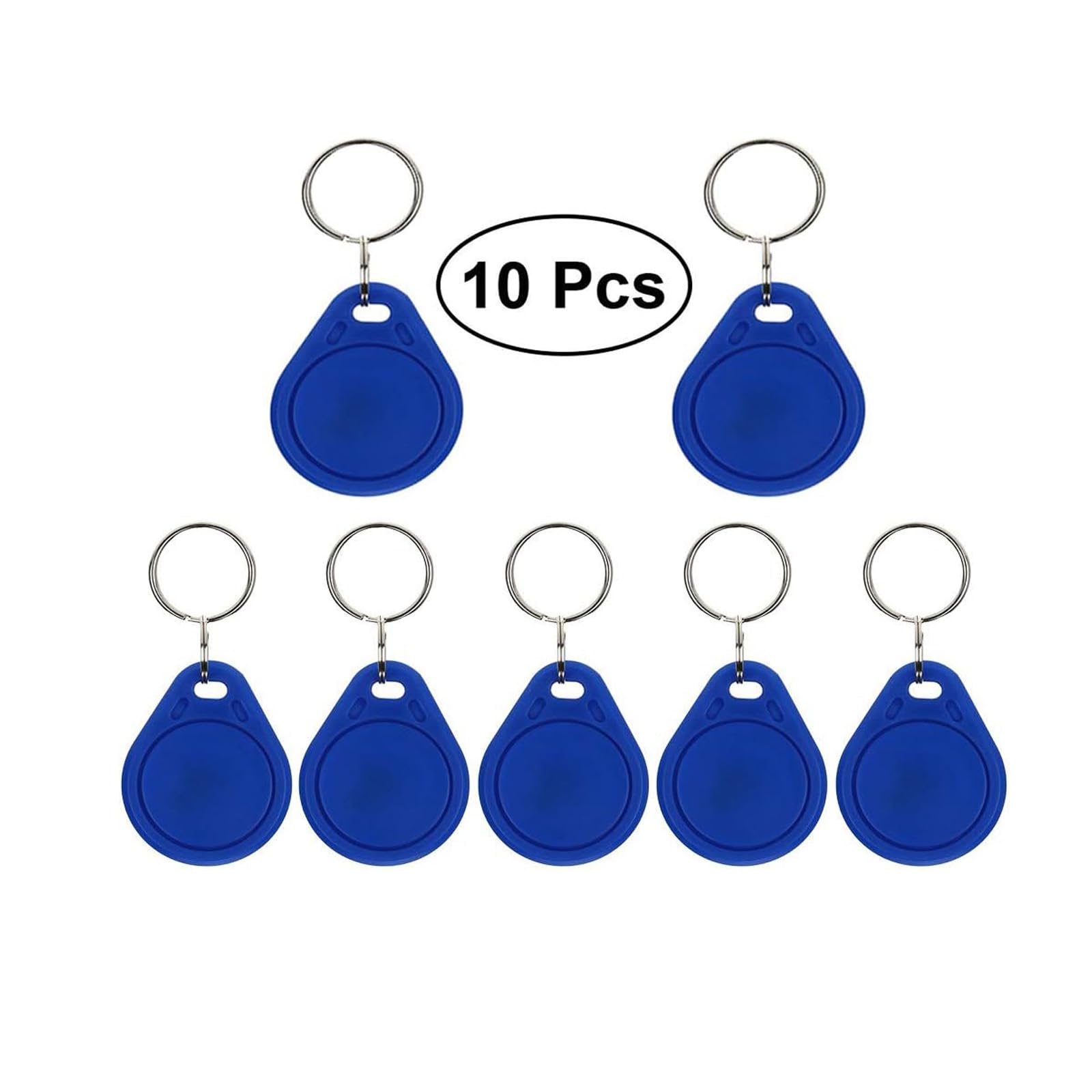 10 x odznaki RFID 13,56 Mhz UID edytowalny breloczek do kluczy MIF 1K Token NFC Tag zbliżeniowy transponder z możliwością zapisu RFID Karta kontroli dostępu - Niebieski
