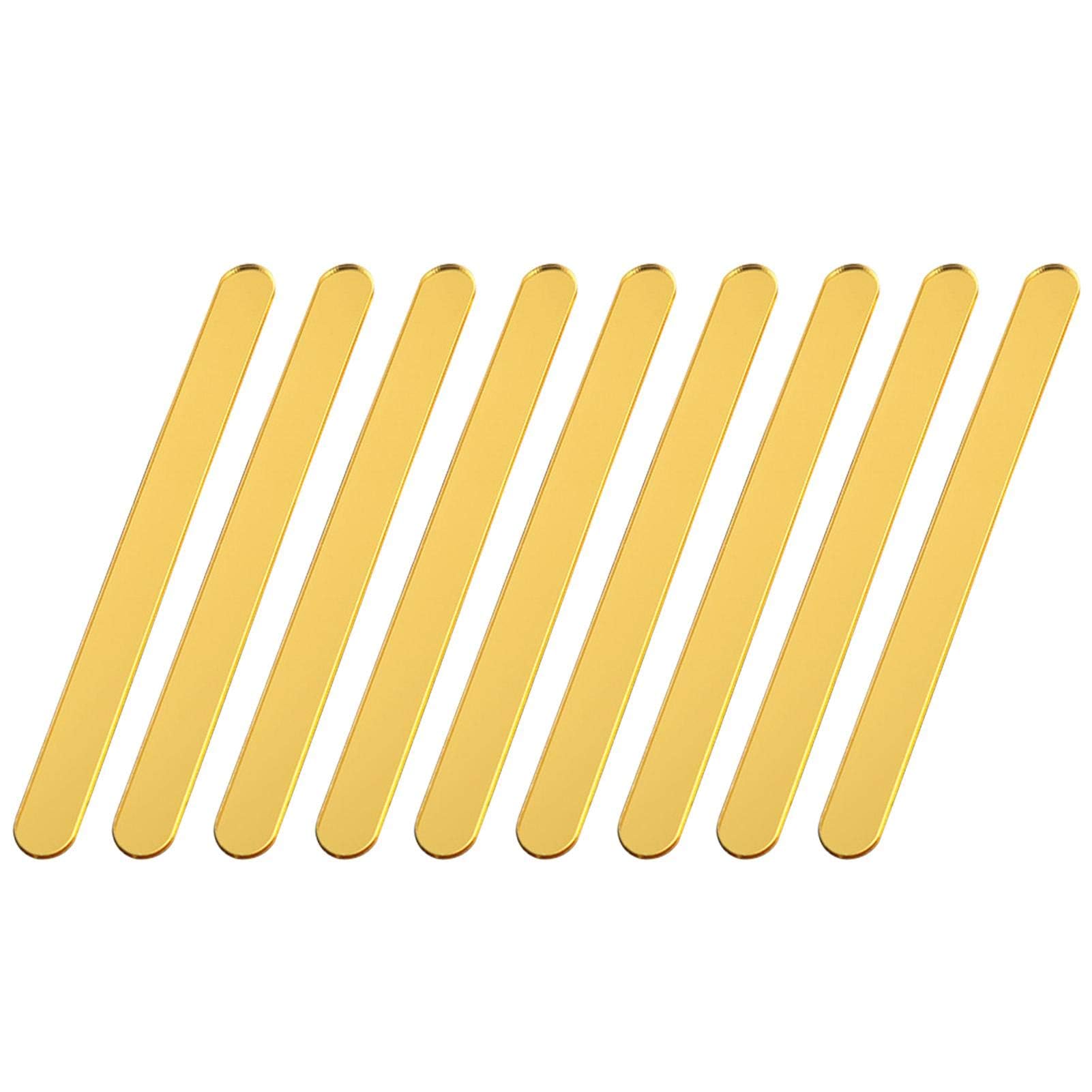 20Pcs Popsicle Sticks Acrylic Reusable Popsicle Mirror Stick Craft Sticks for Ice Cream Mold