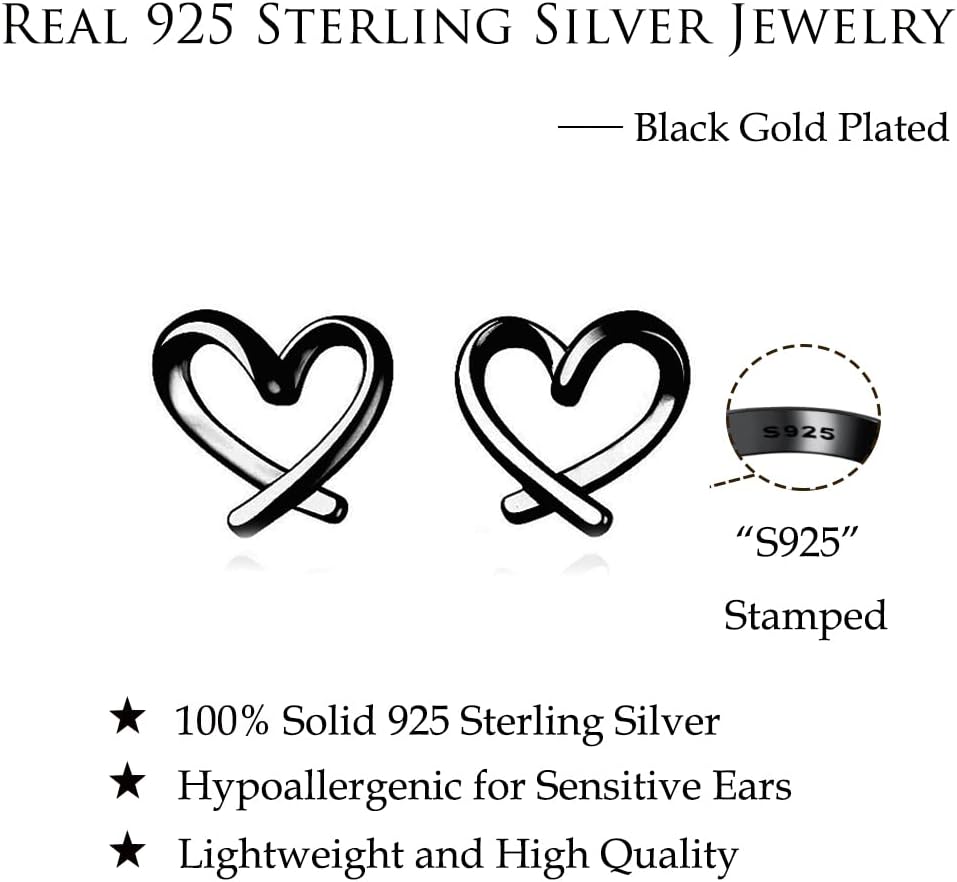 Reffeer Solid 925 Sterling Silver Love Heart Clip On Earrings Ear Cuffs for Women Teens Heart Wrap Earrings No Piercing