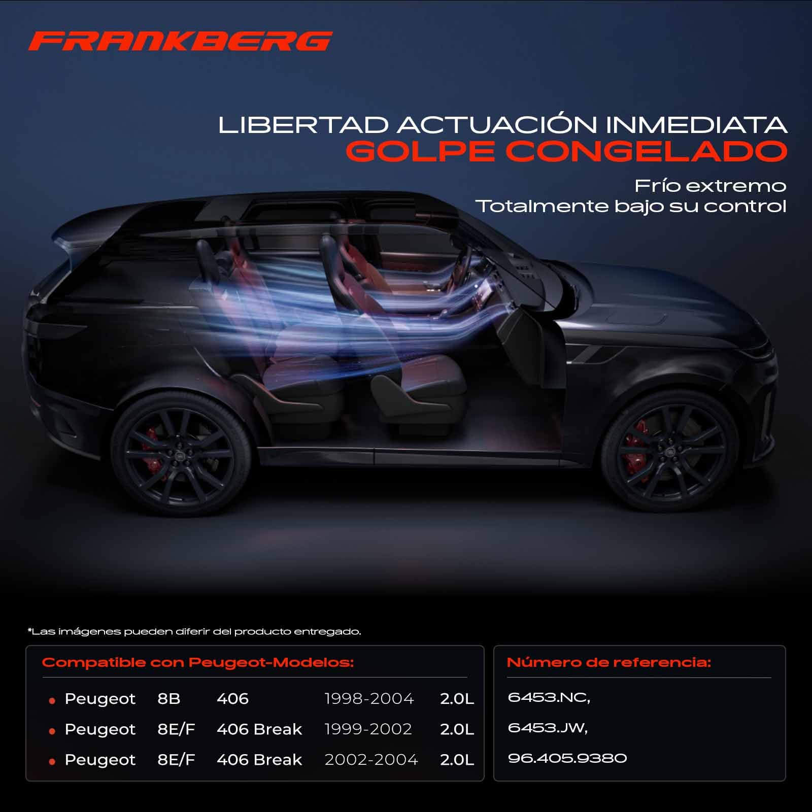 Frankberg Compresor de aire acondicionado con embrague, diésel, 6453.JW | Compatible con: 406 Descanso 8E/F, 406 8B