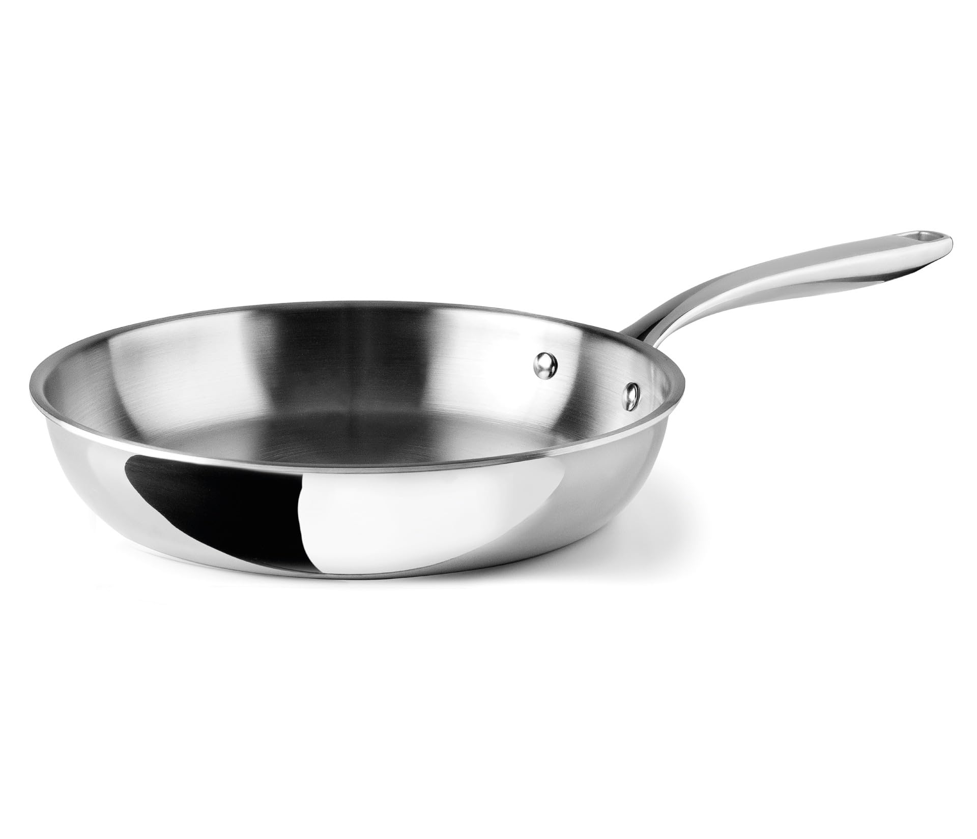 LACOR TriChef 60858 patelnia bez powłoki nieprzywierającej, 28 cm, czarna, potrójna warstwa, stal nierdzewna 18/10, nadaje się do wszystkich rodzajów kuchenek, nadaje się do mycia w zmywarce, Ø 28 cm
