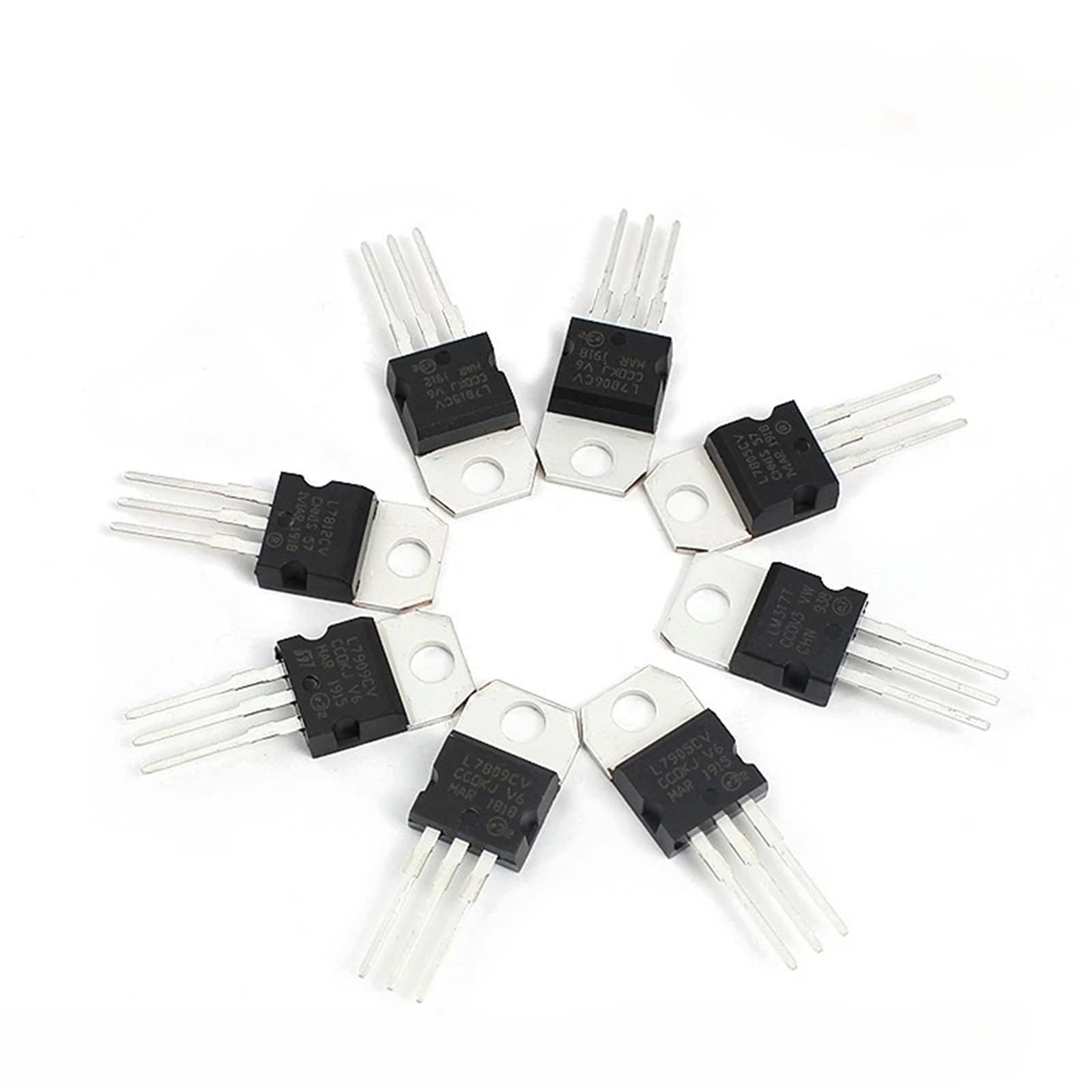 Kit assortimento Transistor Mosfet 40 Pezzi IC TO-220 L7805 L7806 L7809 L7812 L7815 L7905 L7909 Regolatori di Tensione LM317T