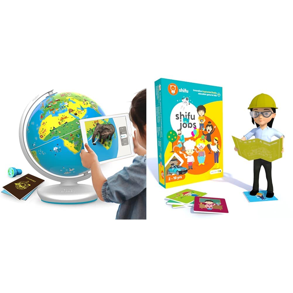Shifu Educational Globe for Kids+iOS and Android Jobs Augmented Reality Learning Games - (Set of 2 Toys)