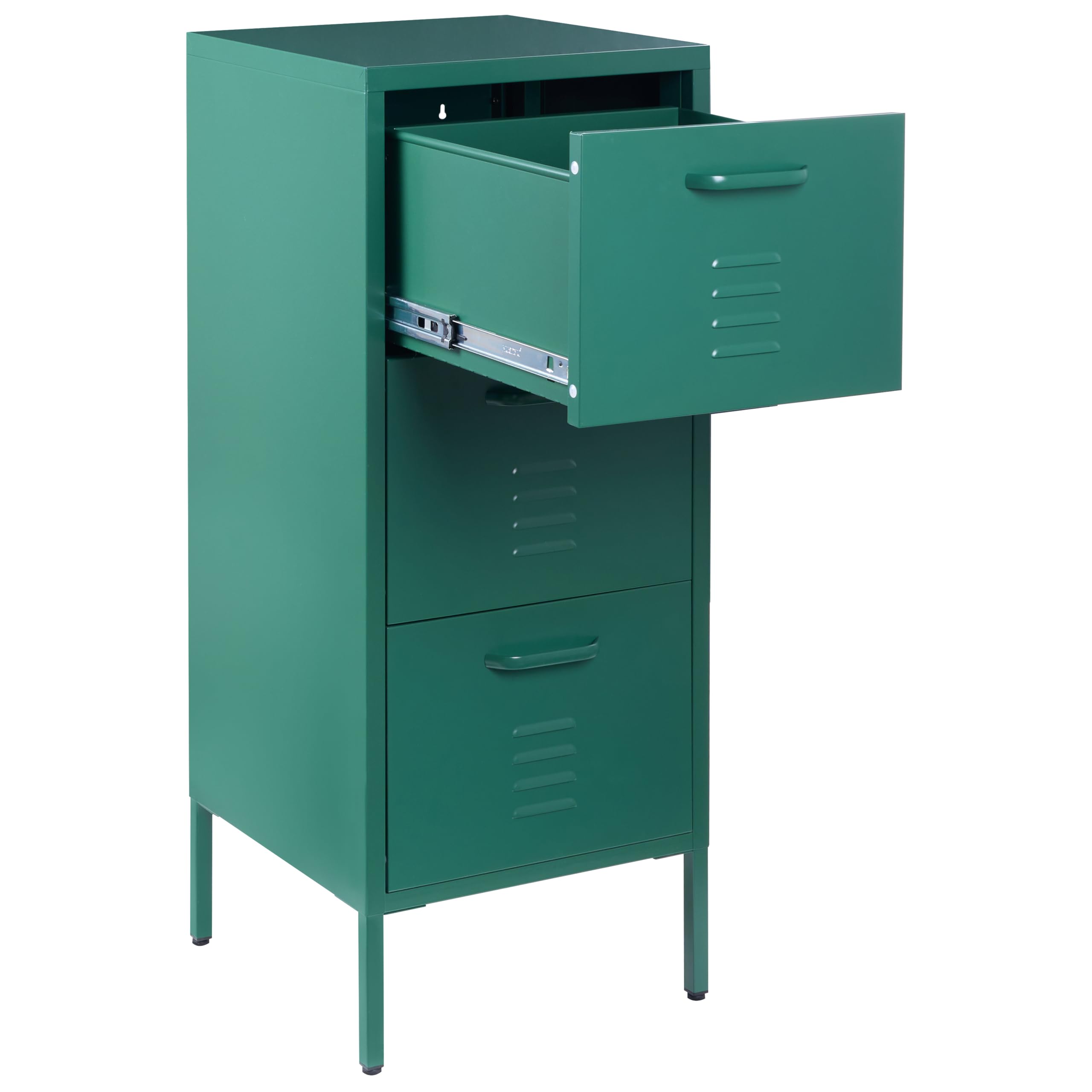 Armario de metal verde oscuro 3 cajones almacenaje oficina en casa Wostok