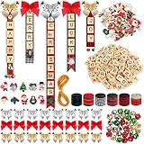 297 PCS Christmas Ornaments Tree Decorations Personalized Crafts for Kids Adults Kit Wooden Letter T