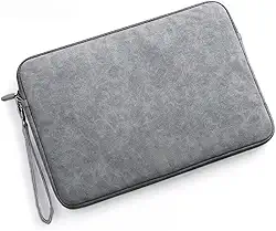 Capa Case para Notebook até 14.2 Polegadas - Resistente a Água, Couro PU Camurça Macia - Anti-Impacto, Arranhões, Leve e Portátil p/Viagens e Dia a Dia - Acessório Essencial