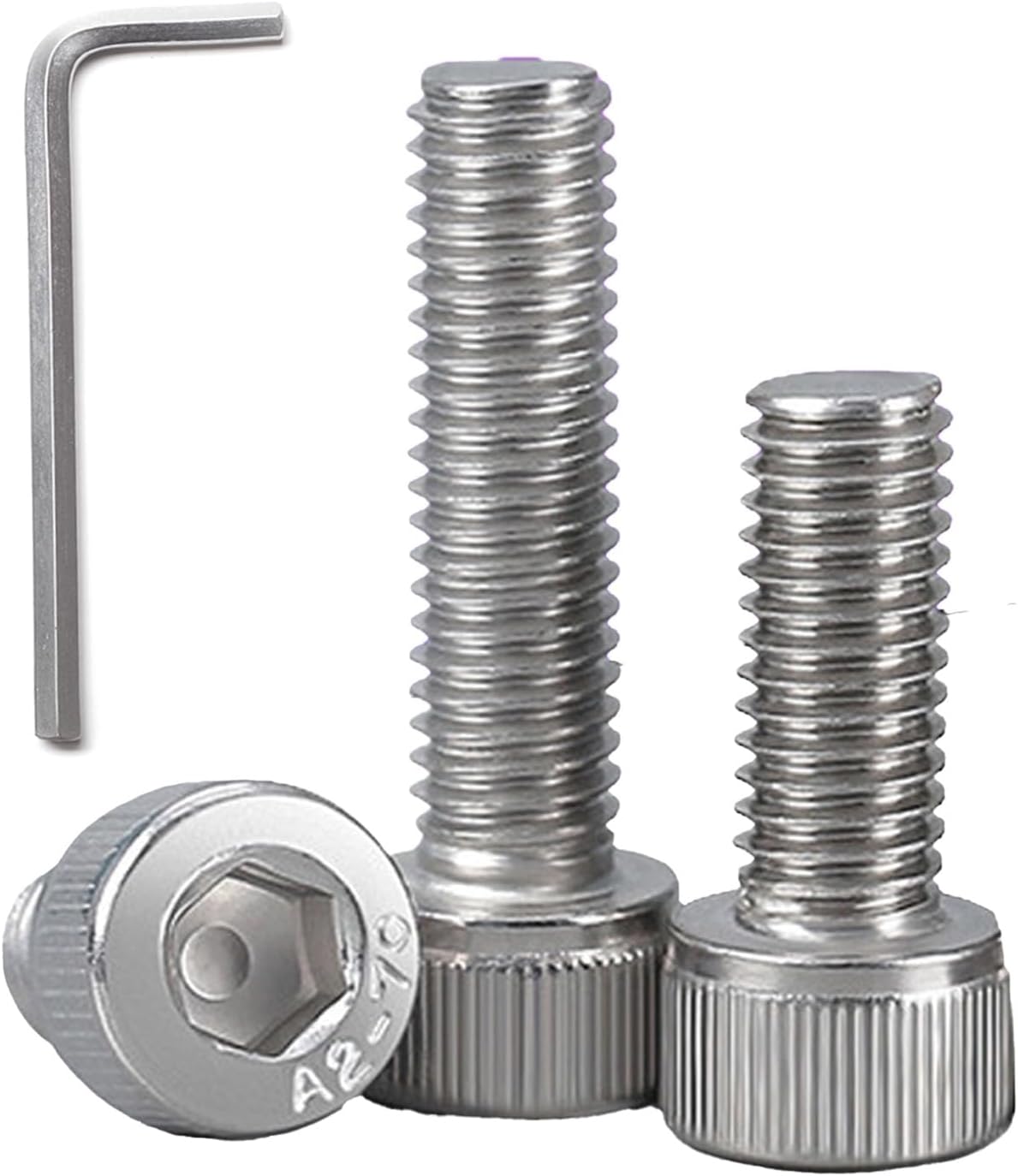 20 pcs M5 x 25 mm Allen Socket Head Cap Screws – Fully Threaded M5 Hex Bolts 25 mm, A2 Stainless Steel Coarse Threads Long Hexagon Socket Bolts with Wrench