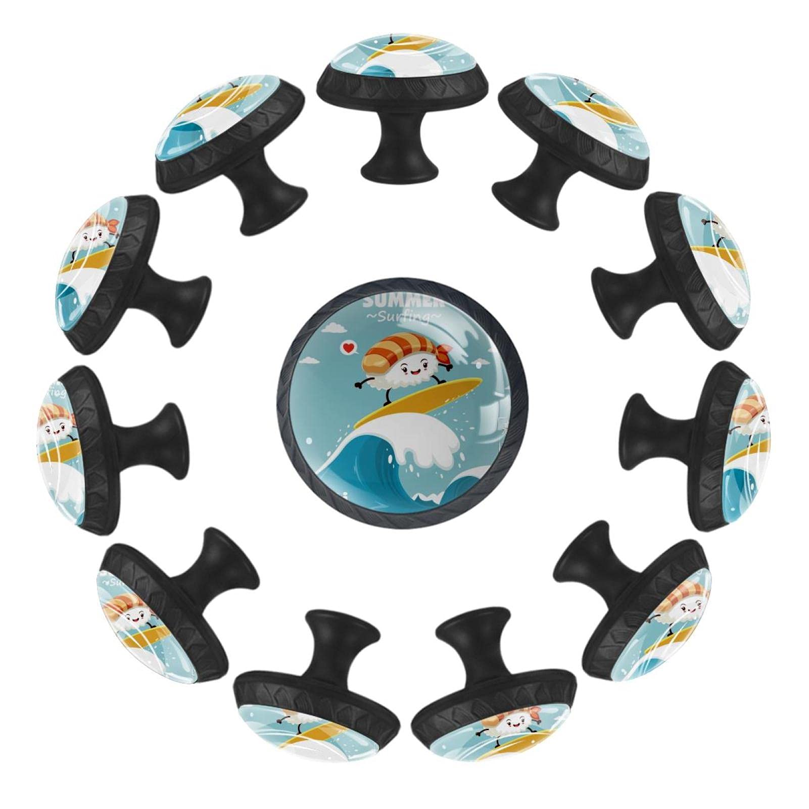 Boutons de meuble enfant Sushi Summer Surf pour décorer une chambre
