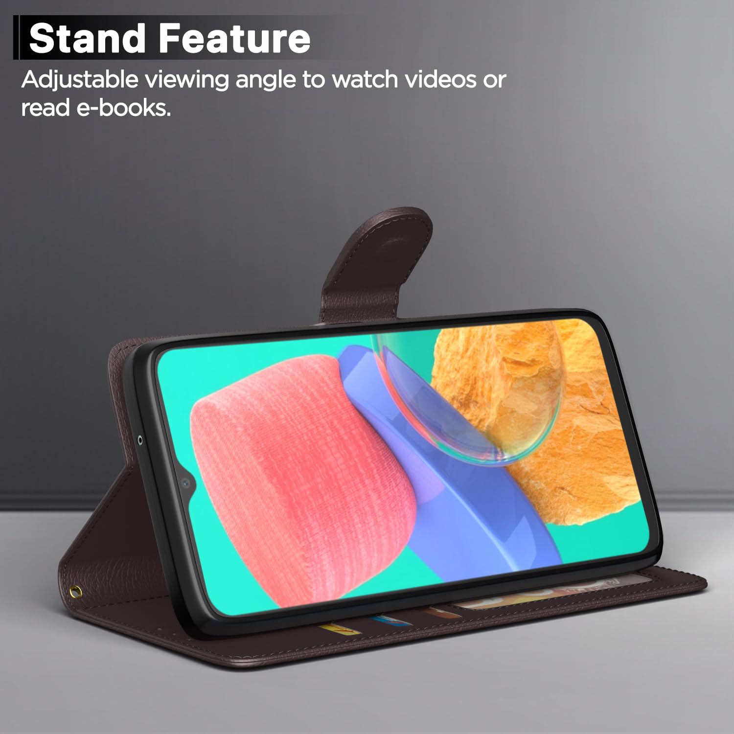 Samsung Galaxy M33 5G Flip Cover - Leather & Protection -5 Samsung Galaxy M33 5G Flip Cover - Leather & Protection -5