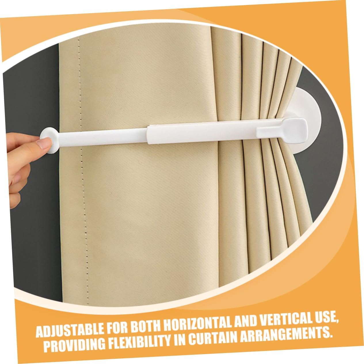 PRETYZOOM 8pcs Curtain Retainer Shower Curtain Hooks Telescopic Wall-Mounted for Bedrooms Bathrooms Living Rooms