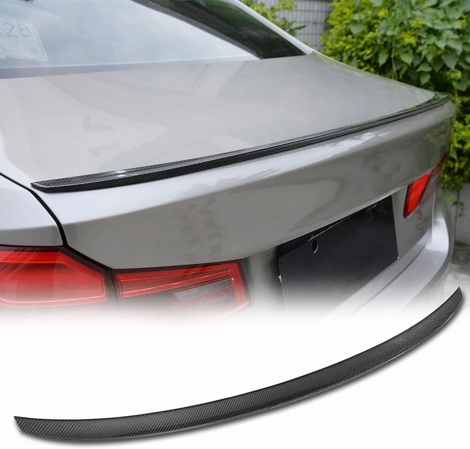 MCARCAR KIT Real Carbon Fiber Trunk Spoiler for BMW 5 Series G30 2017-2022 520i 530i 540i F90 M5 Sedan Rear Boot Highkick Wing Lip Car Roof Window Top Wing Lip Facotry Outlet (E Style)