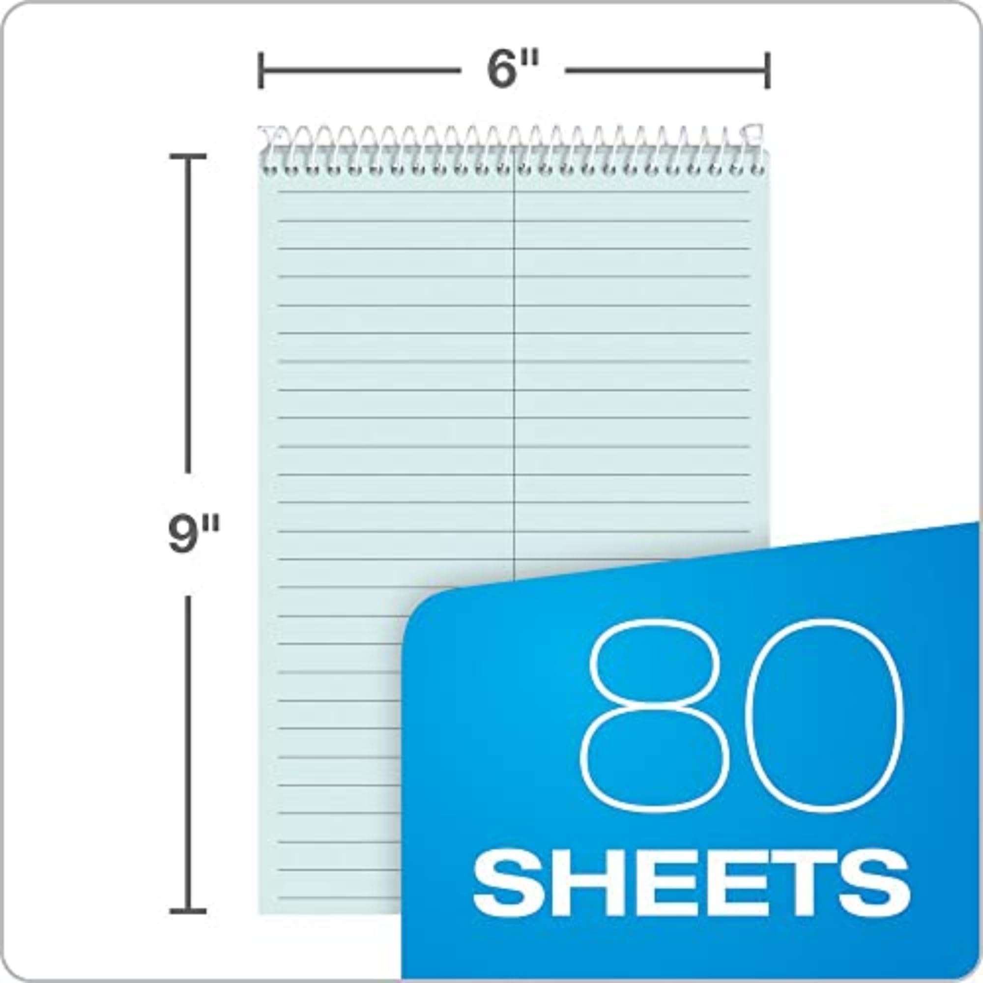 Tops Prism Steno Hefte, 15,2 x 22,9 cm, Gregg Lineal, blaues Papier, 80 Blatt, perforiert, 4 Stück (80284)