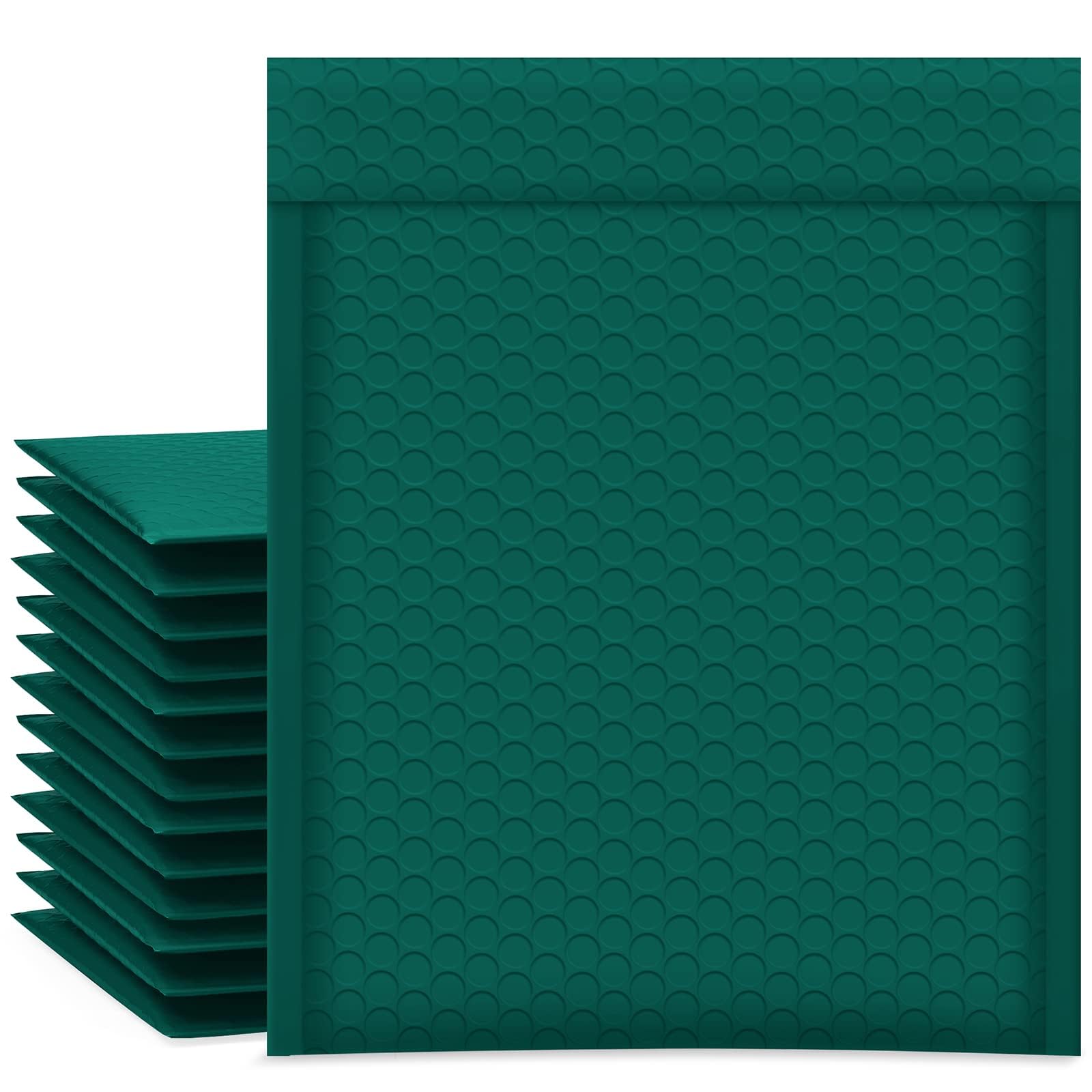 UCGOU Bubble Mailers 8.5x12 Inch Green 25 Pack Poly Padded Envelopes #2 Medium Mailing Opaque Packaging Postal Self Seal Waterproof Boutique Shipping