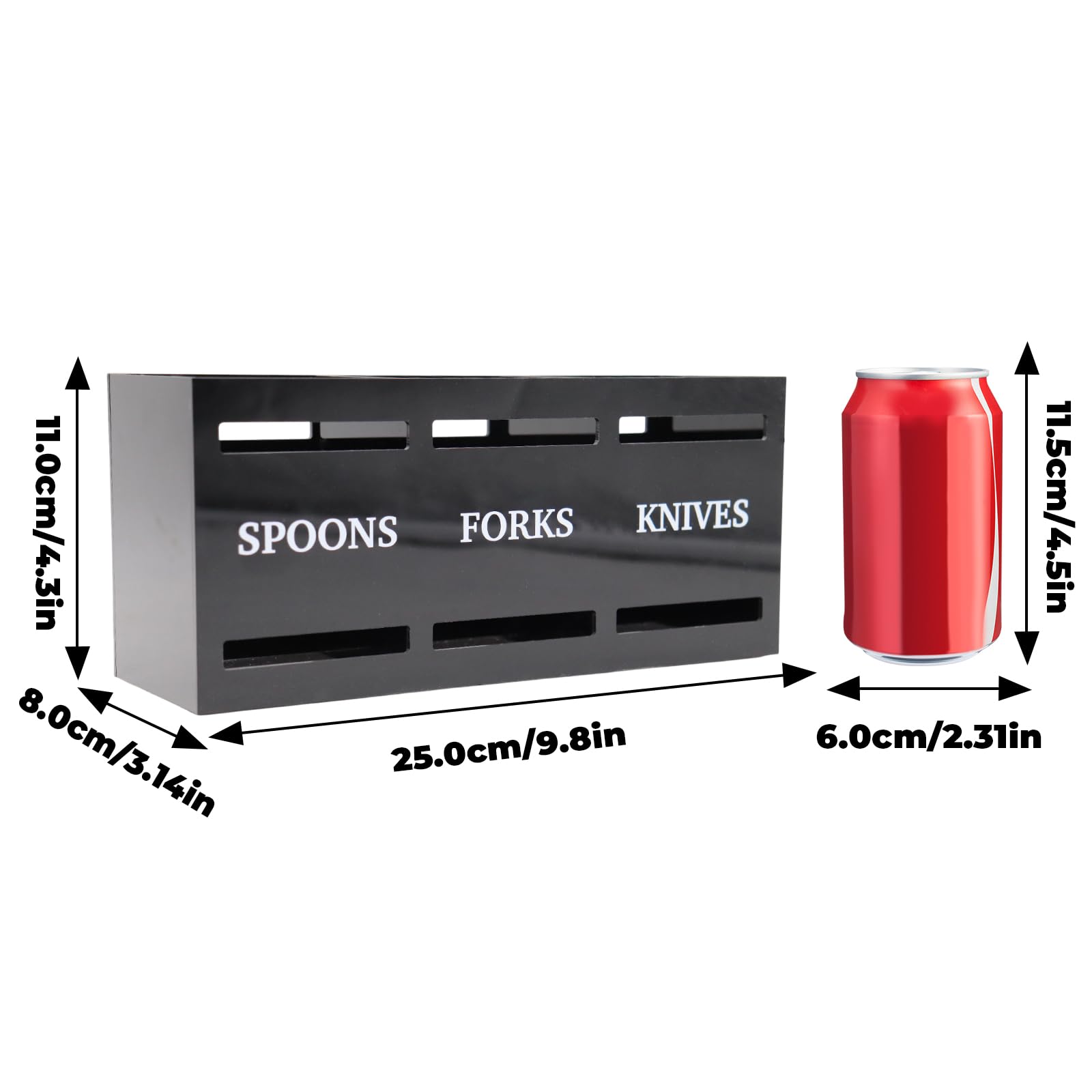BingegePet Kitchen Utensil Holder, Black Acrylic Organizer for Spoons Forks and Knives, Utensil Caddy for Parties, Silverware Organizer, Cabinet Caddy, Silverware Holder