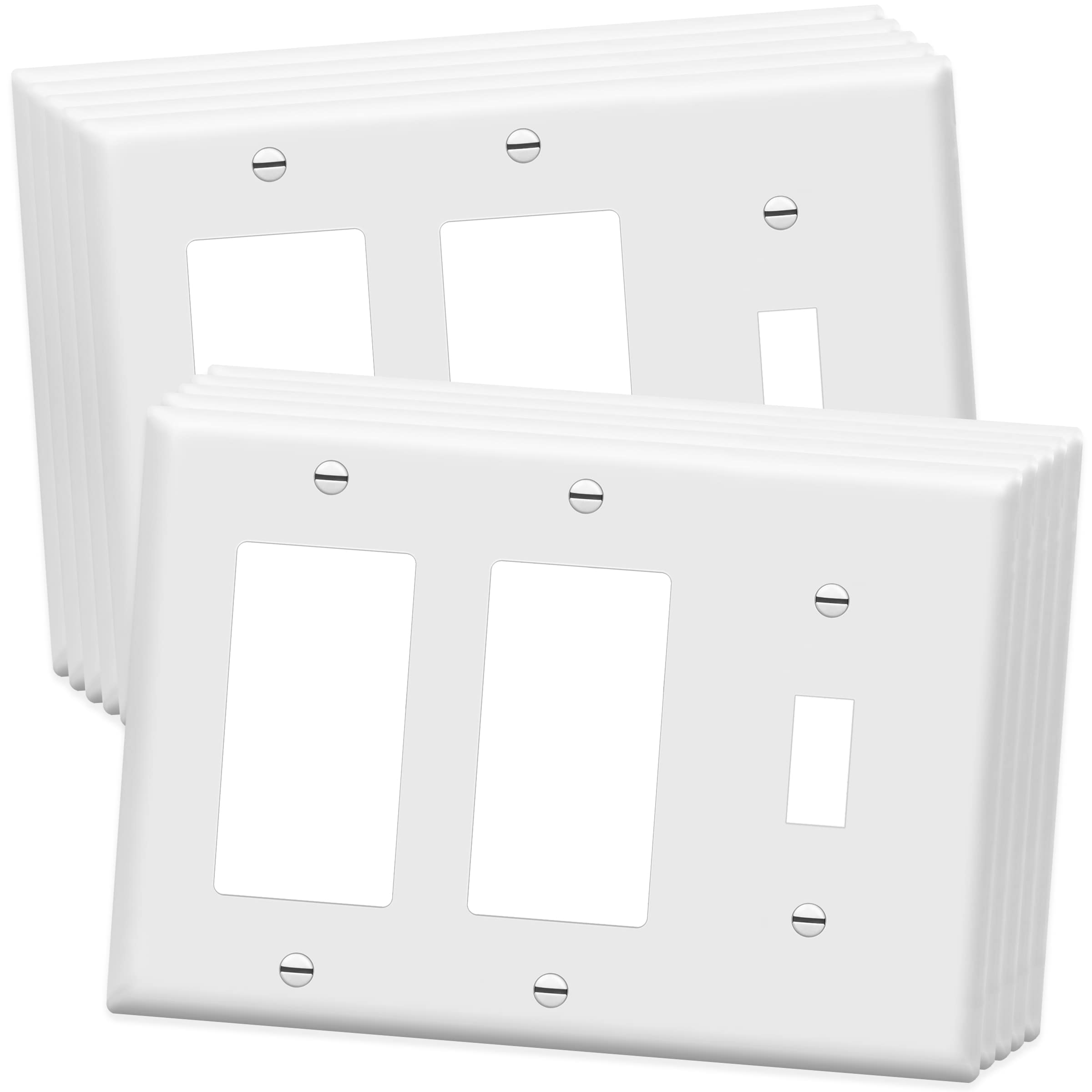 Placa de pared de termoplástico acabado premium Enerlites 881132-WTP doble