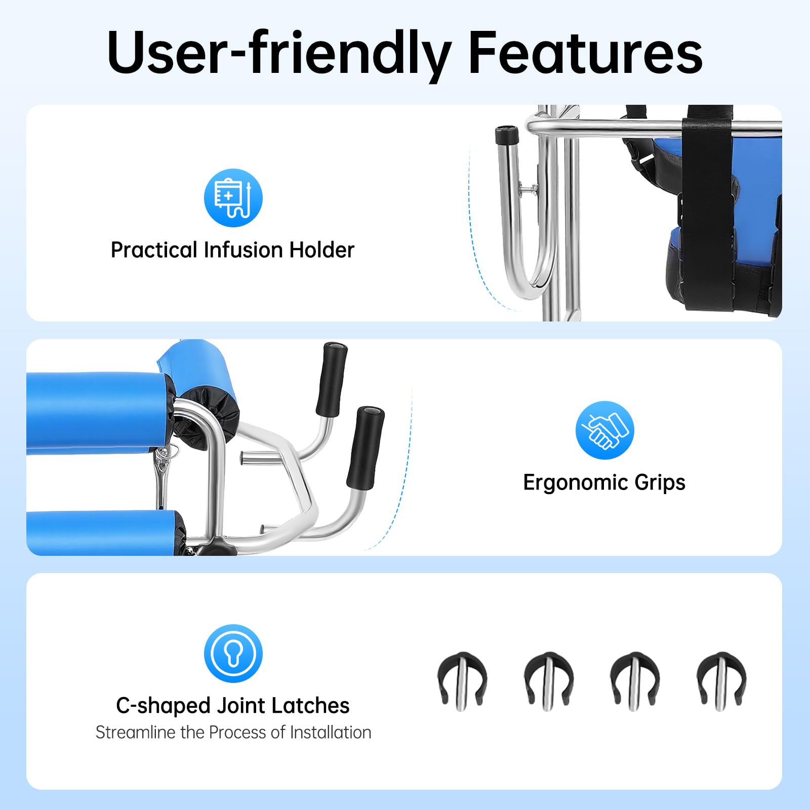 Adult Walker for Seniors, Hemiplegia Rehabilitation Hemi Walker with Height Adjustable & Reliable Adult Stand Up Walk Tool for Homes Superior Apartments Nursing Homes Hospitals Lower Limb Training