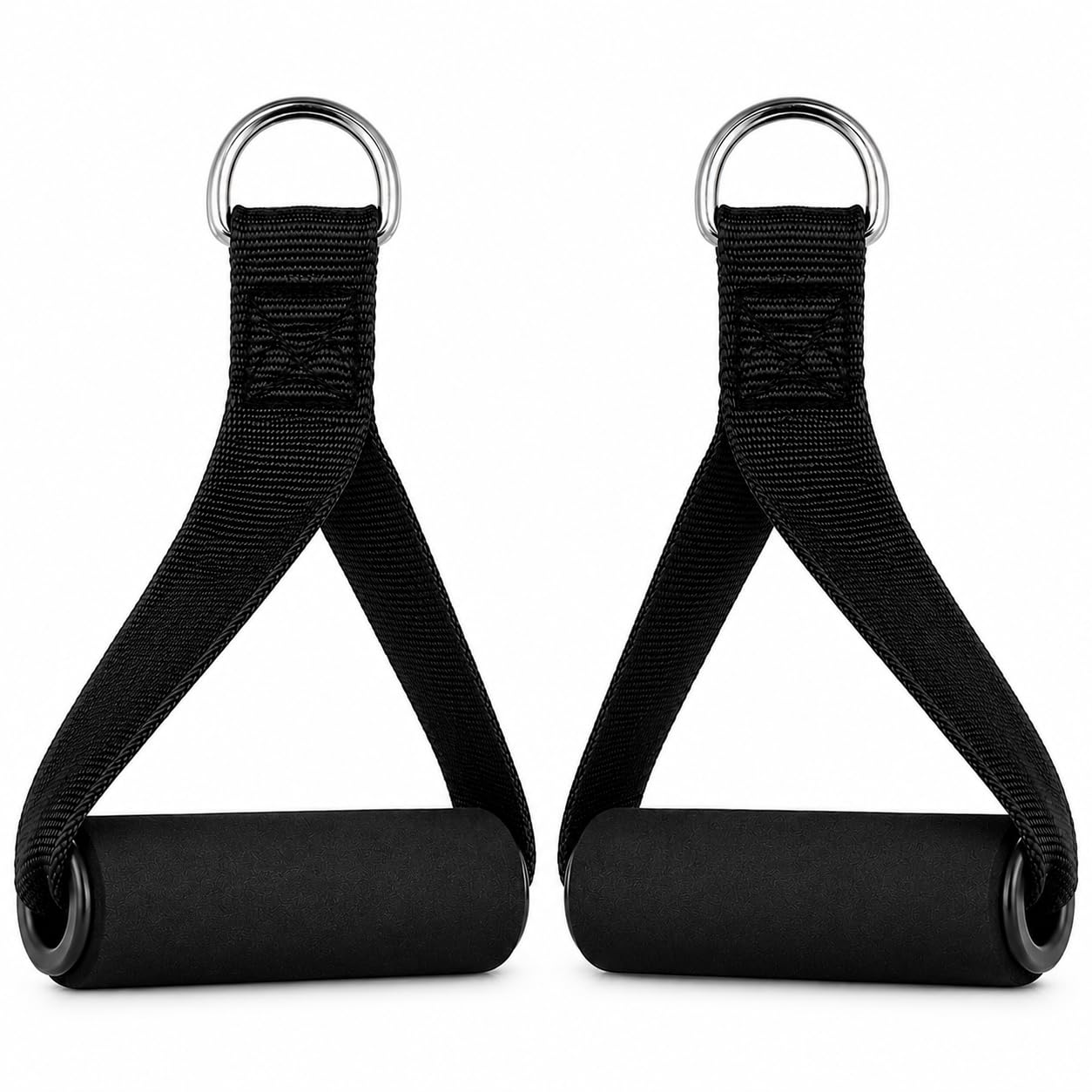 Heavy Duty Handles with Solid ABS Cores and Welded D-Rings for Gym Machine, Resistance Band, Cable Machines (1 Pair) (Eva Foam)-image-46