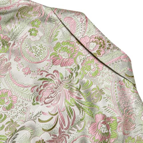 Image of Barry.Wang Mens Flowers Blazer Suit Jacket Floral Jacquard Notched Lapel Tuxedo Casual Sport Coat Disco Prom Wedding Party