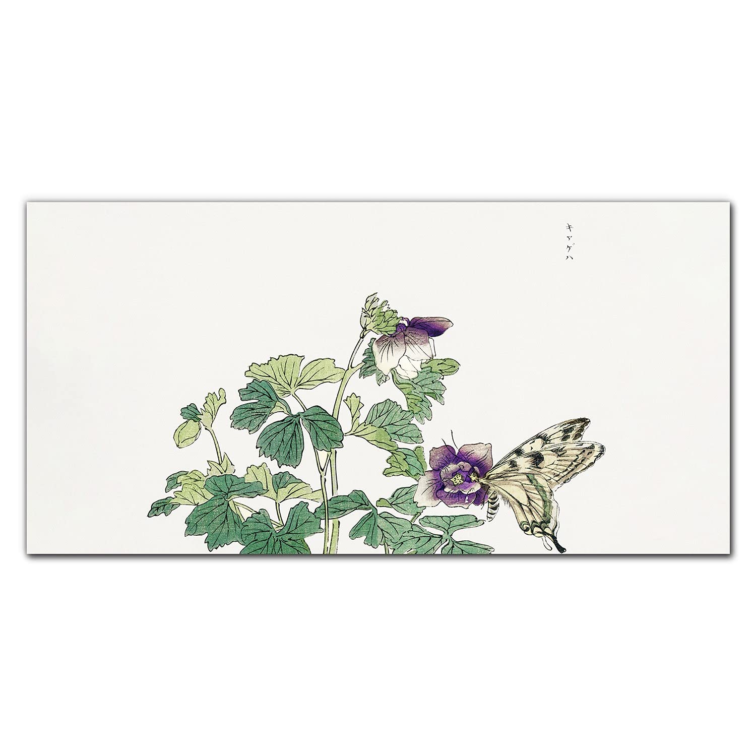 Crédence de cuisine 120x60 cm adhésive en verre trempé avec motif feuilles de papillon