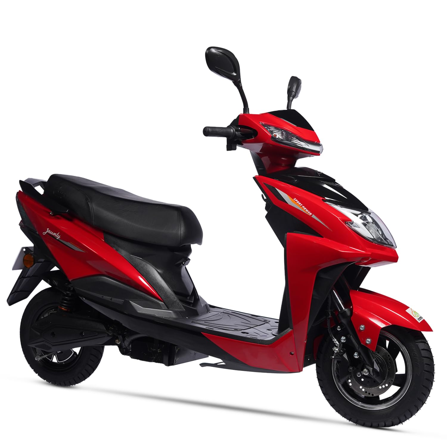AMO Jaunty Lead Acid Electric Scooter 70Km-80Km Non-RTO, Red with Portable Charger-image-26