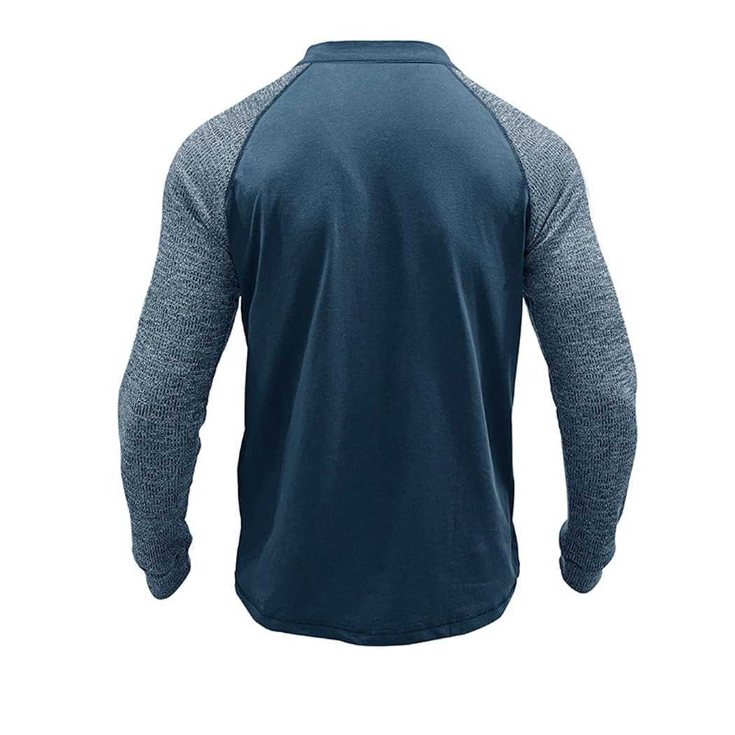 Henley T-Shirts pour Hommes Chemises à Manches Longues Détendu en Forme Tee Shirt Décontracté Homme Douce et Confortable CS44
