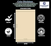 Vista 8 de GLAMBURG Juego de 2 toallas de baño de gran tamaño 100% algodón, 28 x 55 pulgadas, ultra suaves, altamente absorbentes, compactas, de secado rápido