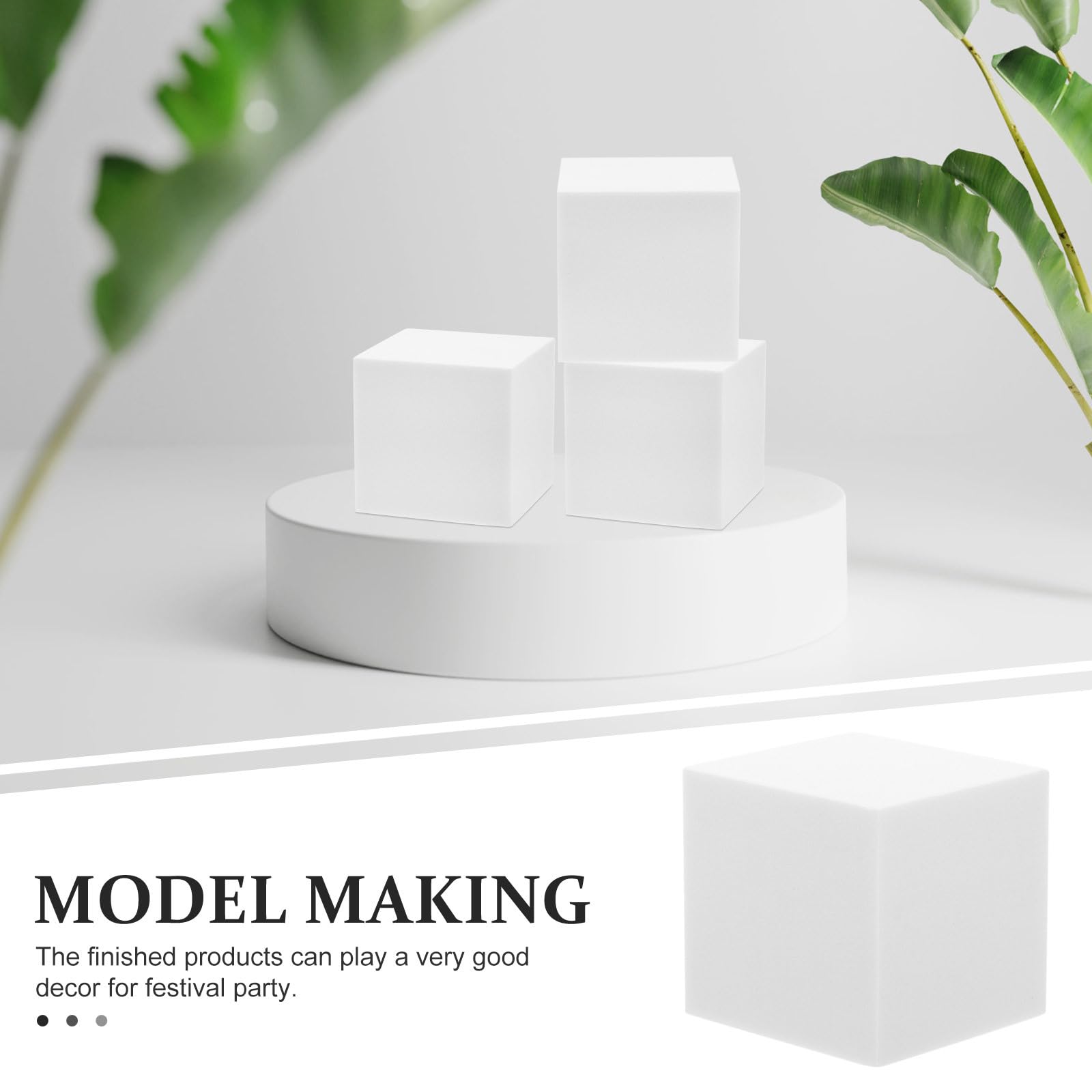SHINEOFI 6Pcs Foam Cubes for Crafts 1.97In Unpainted Blank Cube DIY Crafting Blocks Smooth Surface Lightweight Foam Squares for Home Decoration and Art Projects - Image 4