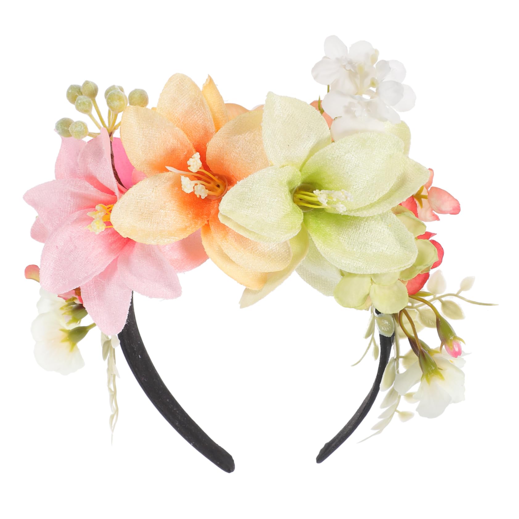 Healeved 3pezzi Cerchietto Con Fiori Di Giglio Per Donne Accessorio Elegante Per Compleanni Matrimoni e Occasioni Speciali Fascia Confortevole e Resistente Per Tutti Giorni