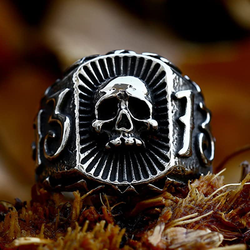 Image of 2023 Skull Ring Cool Evil Death Punk Rock Stainless Steel Rings Aly Style Jewelry