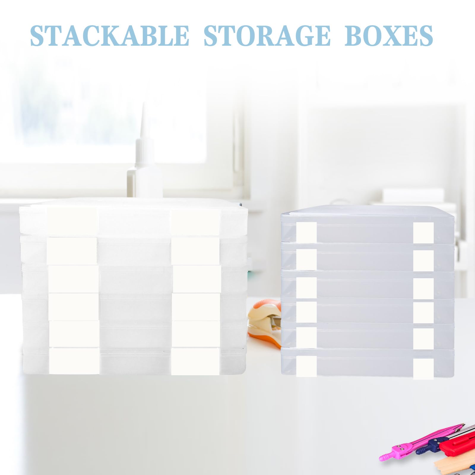 Caja De Almacenamiento De Plástico Transparente A4 A5, 12 Unidades, Con