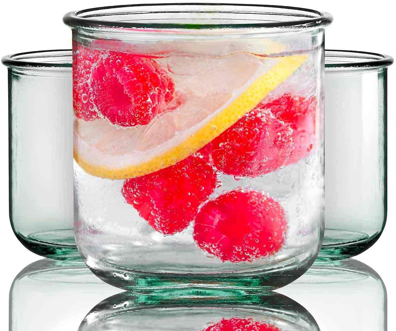 COURONNE CO. Clear Recycled Drinking Glass Tumbler, Perfect for Cocktails, Refreshments & Everyday Use, Restaurant Grade, Crafted without lead-based materials (10.1 Oz, Classico), Pack of 6