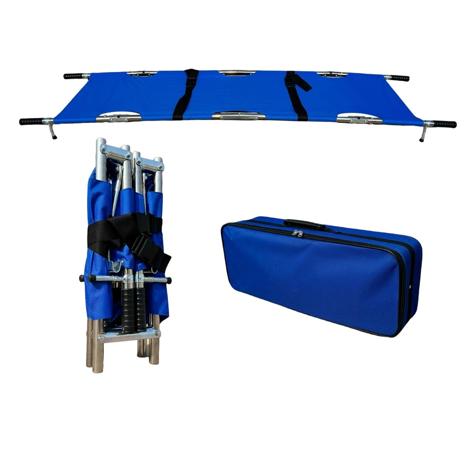 SWENEEN Folding Stretcher For Emergencies,Portable Emergency Stretcher Stretcher,Dustproof Stretcher With Wheels For Patient Transportation,Blue
