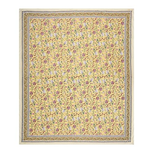 Image of India 100% Pure Cotton Jaipuri Printed Double Bedsheet with 2 Pillow Covers | Traditional Sanganeri Floral Design | Soft Breathable Fabric | King Size Bedsheet for Bedroom (Kaya44)
