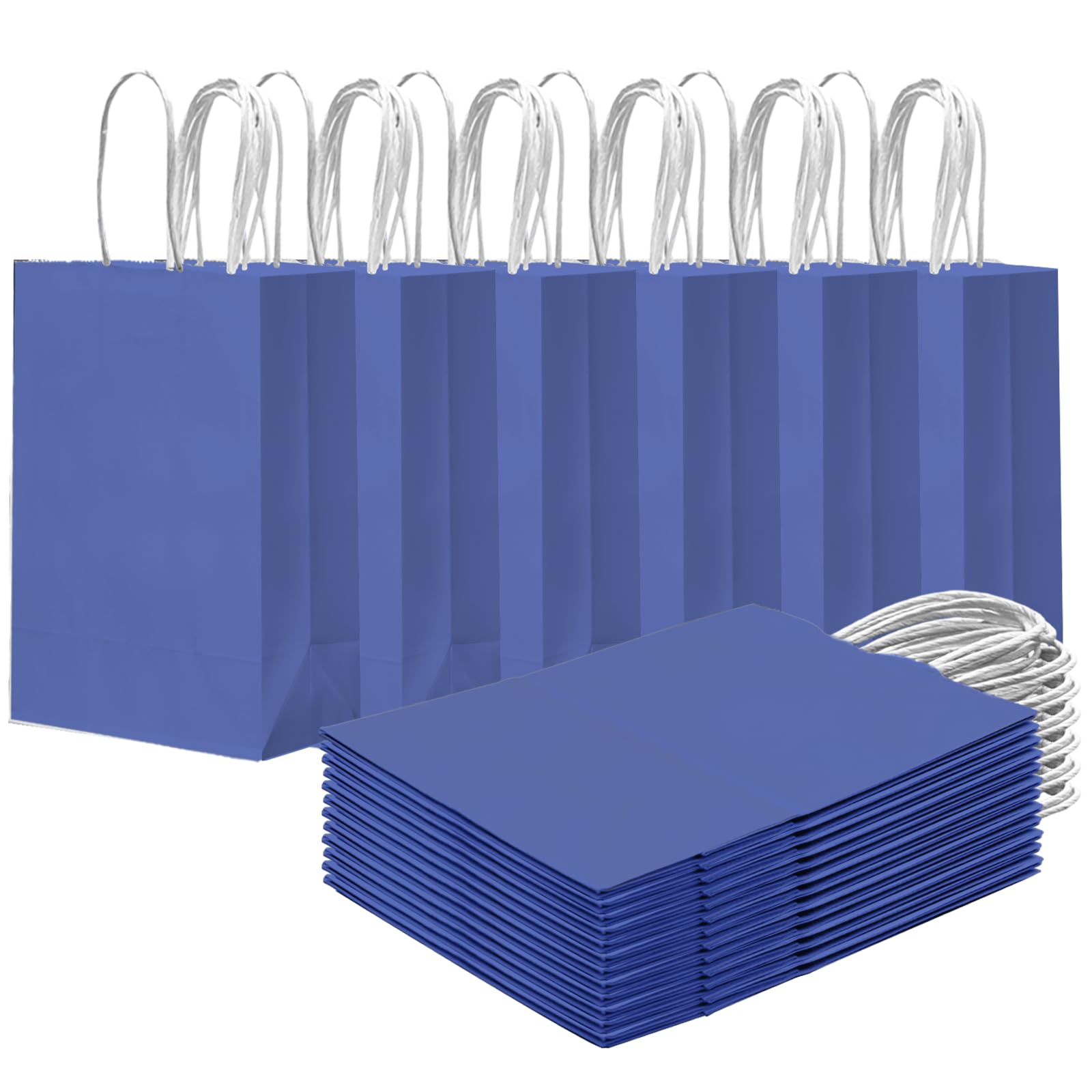 Gcardist 24PCS Small Gift Bag with Handles Bulk 8.3"x6"x3" Gift Bags Purple Blue Bags Multiple Uses (15x8x21cm,Small Size)