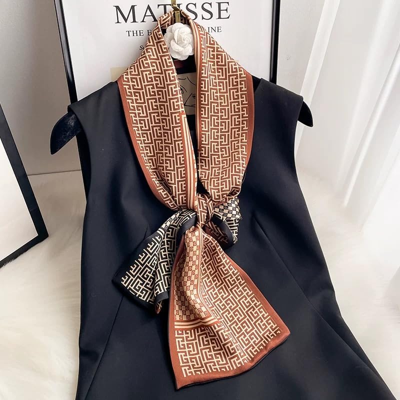 ANDANTINO 100% Silk Scarf for Women 58”*6.3” Long Shawls for Headscarf and Neck- Oblong Hair Wraps with Gift Packed - Image 4