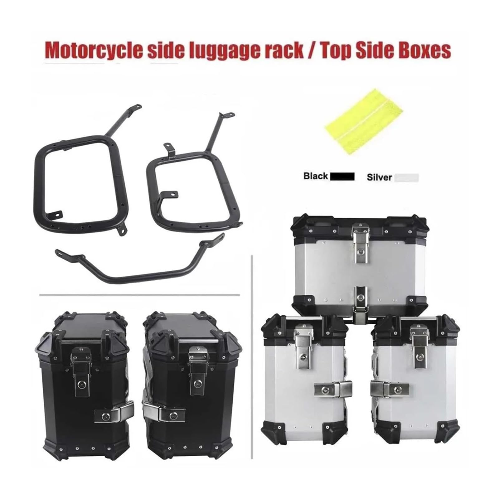 Portaequipajes Trasero Moto para Benelli TRK 502 TRK502 Soporte Lateral Maleta Motocicleta Alforja Portaequipajes Caja Superior Trasera Maletero Portaequipajes Motocicleta(38L Side Box Black)