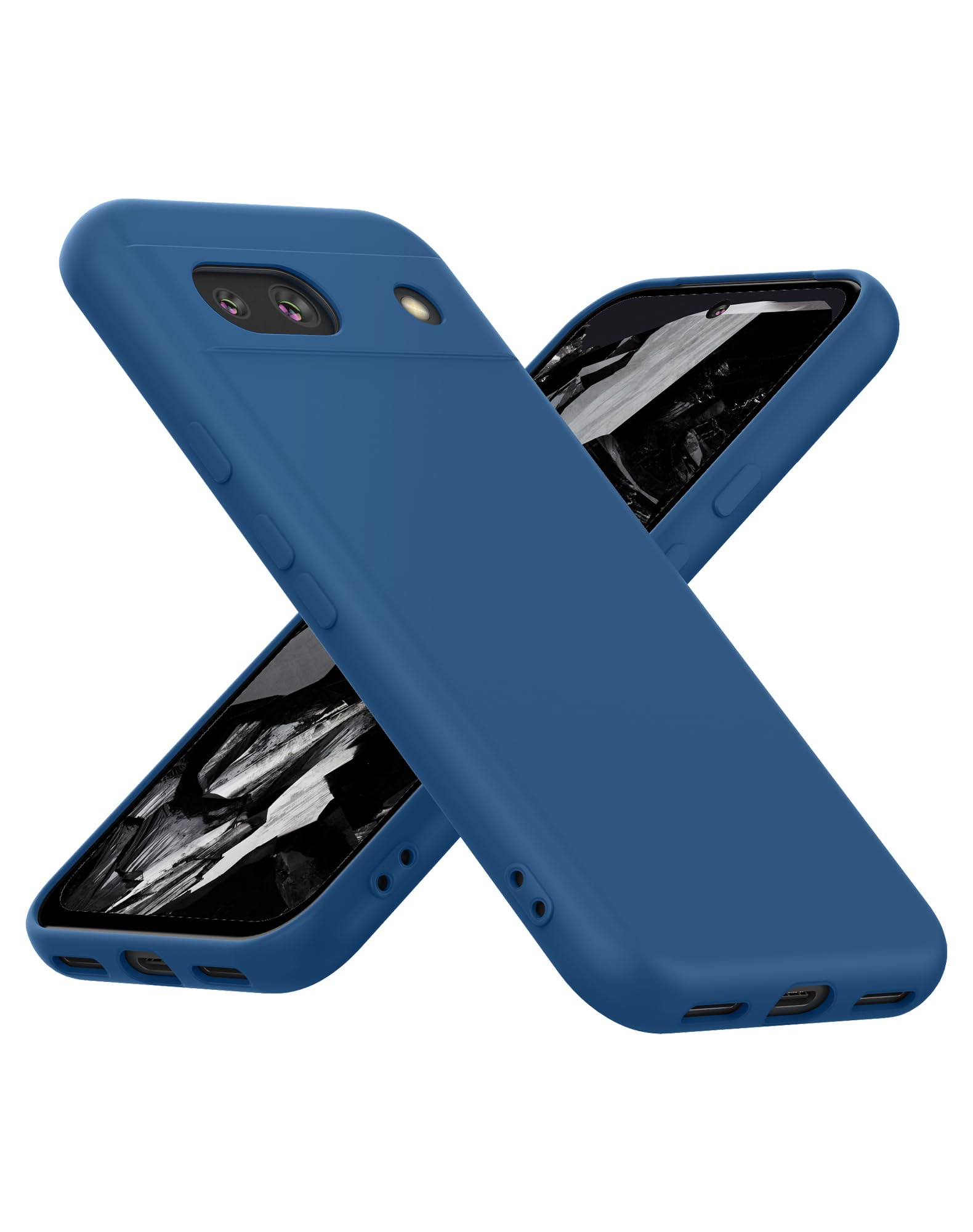 for Google Pixel 8a Case (2024) TPU Silicone Phone Case with Camera Protection Soft Interior Slim Fit Flexible Back Cover for Pixel 8a - Blue