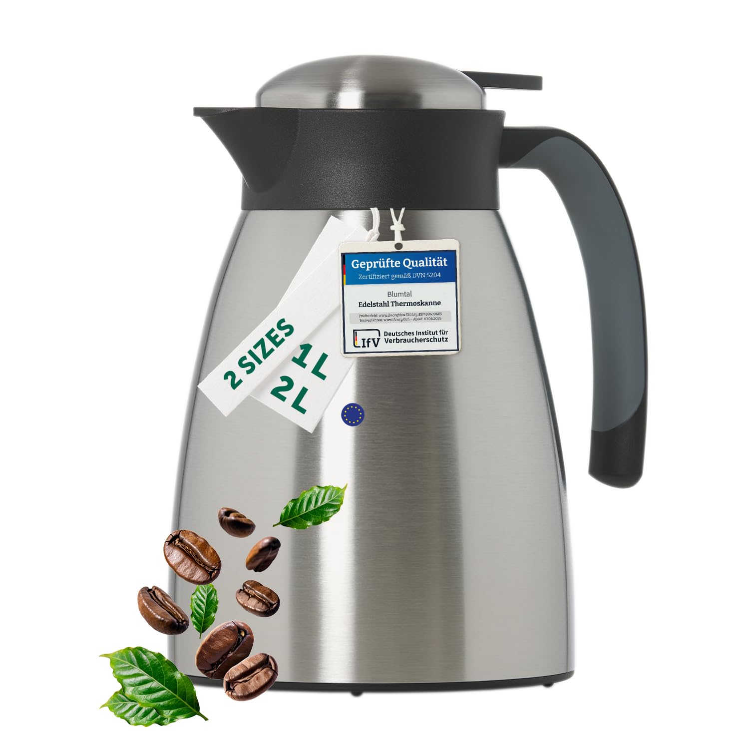 Blumtal caraffa Termica 1 litro - Thermos Acqua Calda Senza BPA con Sistema di Chiusura Quick Tip - caraffa Termica caffè e tè a Prova di perdite per Un Isolamento di Lunga Durata - Thermos 1l acciao