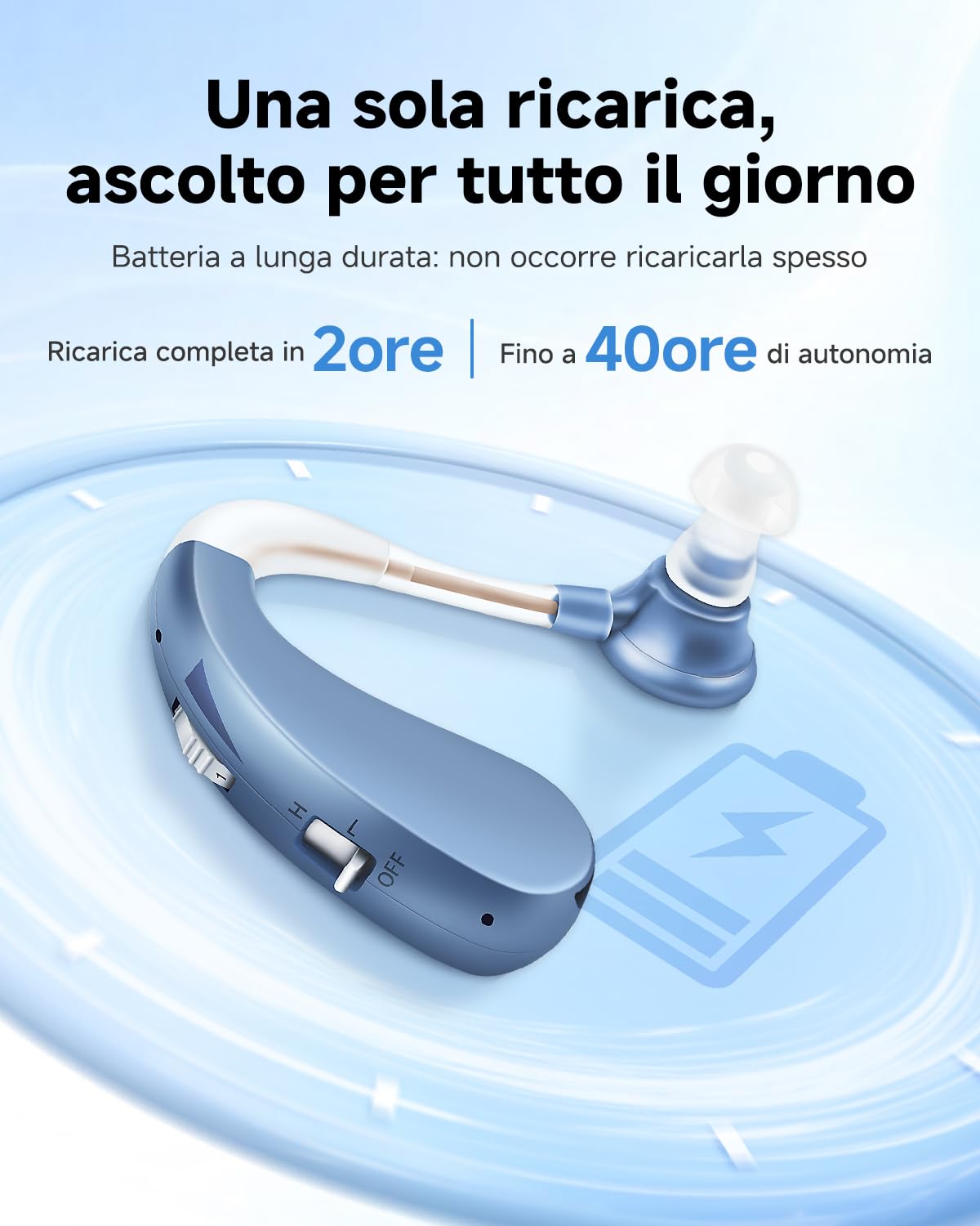 Britzgo Portatile facile da usare ricaricabile lunga durata della batteria qualità audio ad alta risoluzione funzione di riduzione del rumore (Blu Coppia)