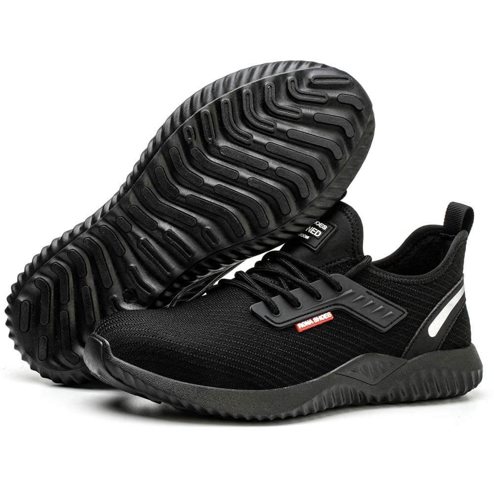 Zapatos de Seguridad Calzado de Seguridad Zapatillas de Seguridad Zapatos de Trabajo Comodos Ultraligeras Transpirables Hombre Mujer Zeta Black EU 44