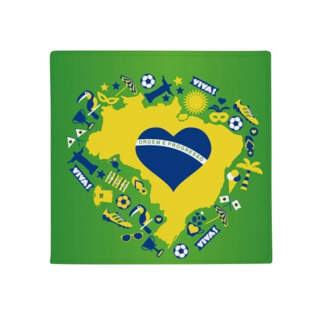 Tapis de sol carré Brésil antidérapant en forme de coeur pour votre cuisine