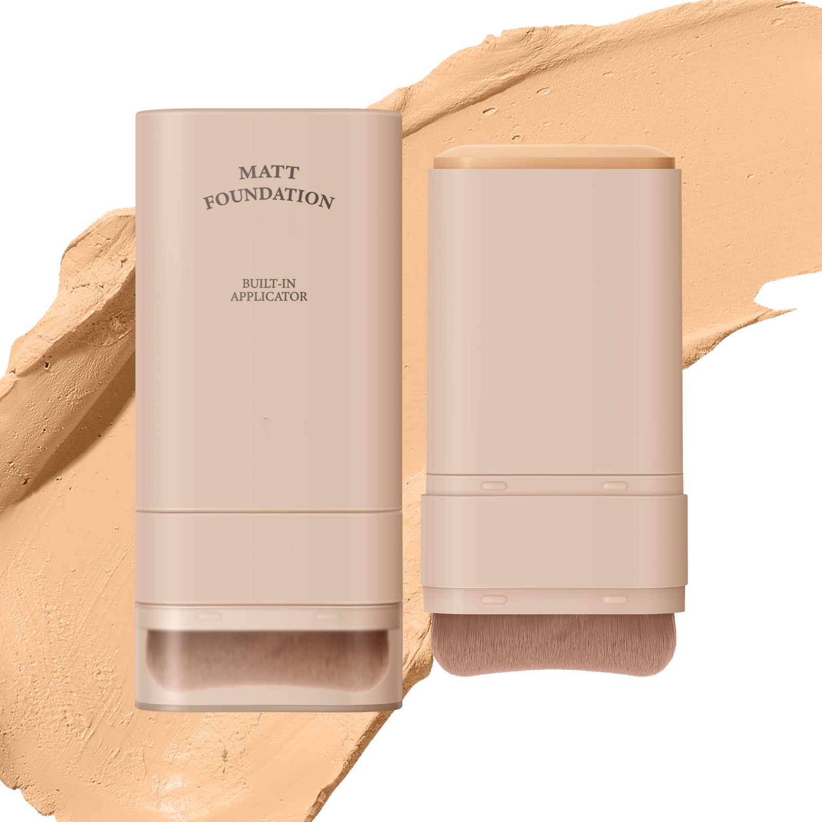 Foundation Stick, Korea Flawless Eraser Foundation Stick, Hydrating Lightweight Foundations Sticks with Brush, Multi-use Foundations Sticks with Built-In Brush (#03)