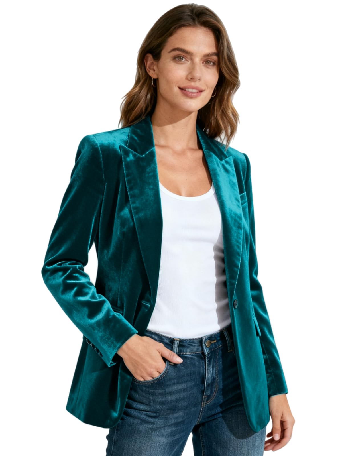 Women Blazers Velvet Business Casual Suit Jacket Blazer Lightweight Fall Winter Slim Fit Coat