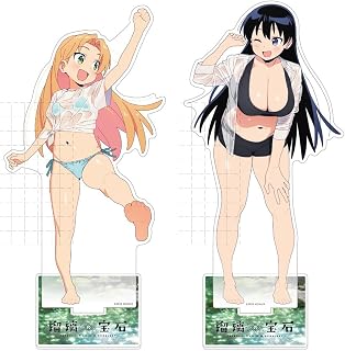瑠璃の宝石 谷川瑠璃 荒砥凪 アクリルスタンド 2個セット 15cm 台座付き 透明アクリル 卓上ディスプレイ 置物 コレクション 非公式