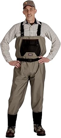 CADDIS Men's Taupe Affordable Breathable Stocking Foot Wader, Medium Short Stout