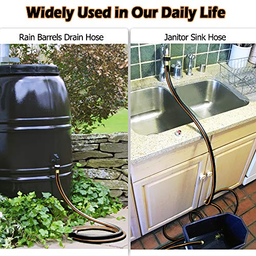 Black-Orange Garden Short Hose 5/8 In. X 10 Ft. Hose Reel Lead In Hose, Male/Female Solid Brass Fittings, No Leaking, Short Connector Hose For Water Softener, Dehumidifier, Camp Rv, Janitor Sink Hose #TOP3