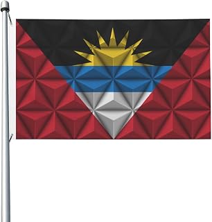 Antigua and Barbuda Flag With Polygonal Effect Flag 3x5 Ft Double-Sided Durable Outdoor Banner Home Party Welcome Flag Patio Decor Flag