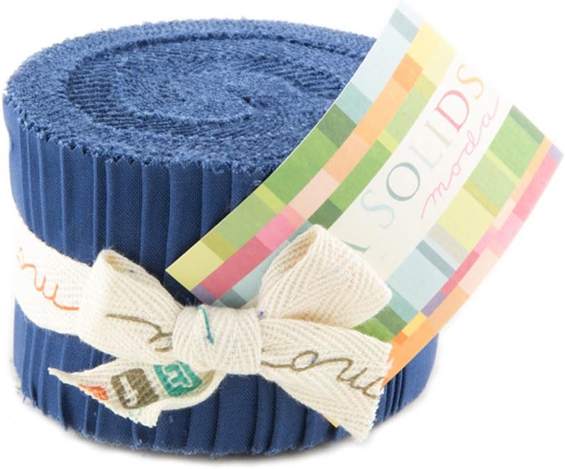 Bella Solids Admiral Blue Jr Jelly Roll (9900JJR 48) by Moda House Designer for Moda