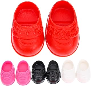 jojofuny 4 Pairs Baby Doll Shoes for 6-8 Inch Dolls - Mini Finger Shoes Accessories for 17cm BJD Girl Closet Princess Accessories