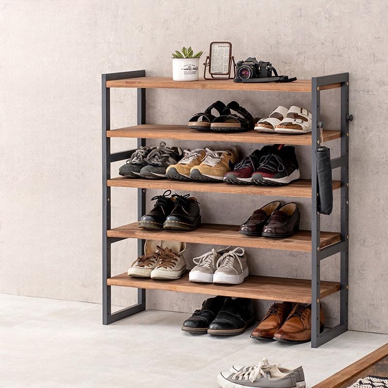 Amazon｜幅85cm 棚5段 下駄箱 玄関収納 玄関家具 靴ラック ラック 靴箱